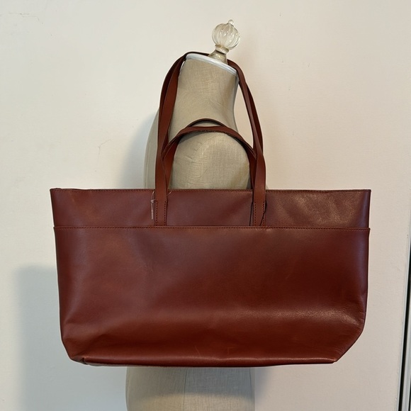 MADEWELL The Zip-Top Essential Tote in Warm Cinnamon NWOT - Picture 7 of 14